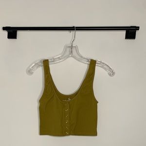 Olive Green Crop Top